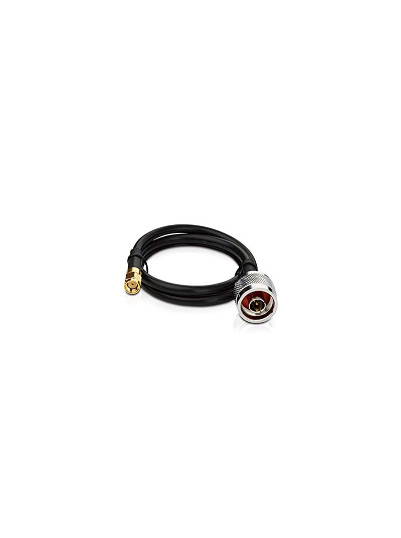 CONEXION N MACHO A RP-SMA MACHO - 5 METROS - NEGRO - CABLE RG58