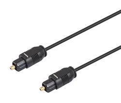 CONEXION DE FIBRA OPTICA TOSLINK MACHO - MACHO - 1,5m METROS - NEGRO