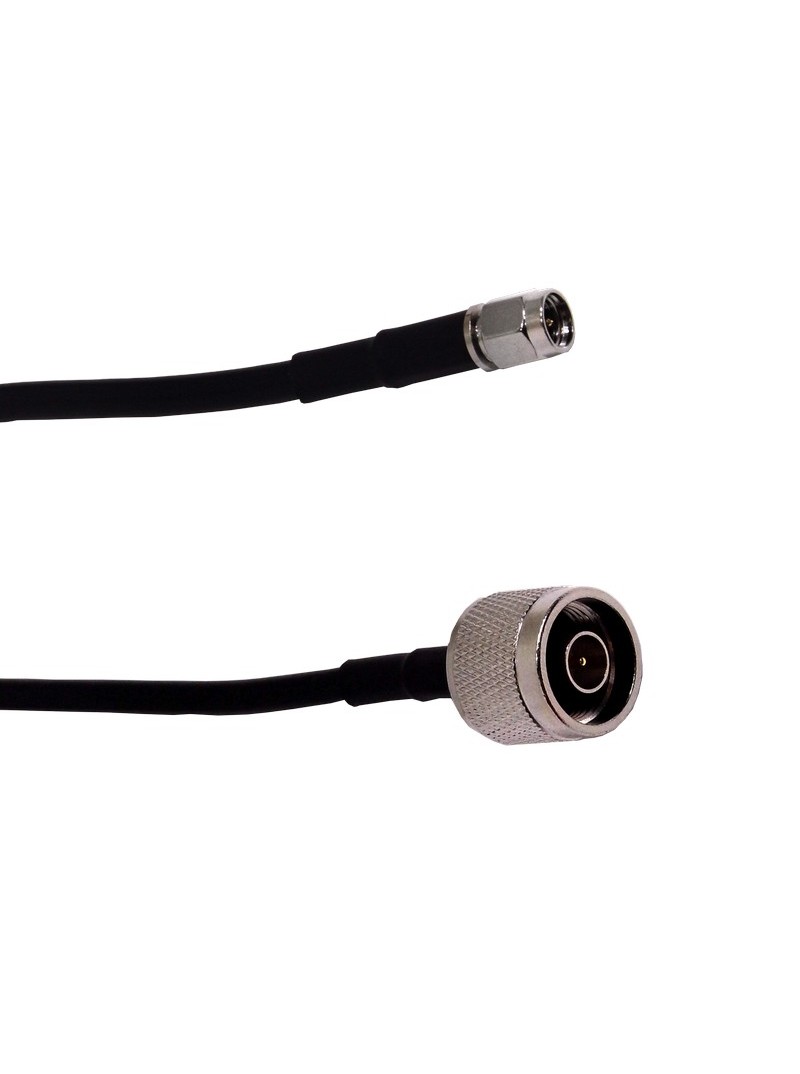 CONEXION N MACHO A SMA MACHO - 15 METROS - NEGRO - CABLE RG58