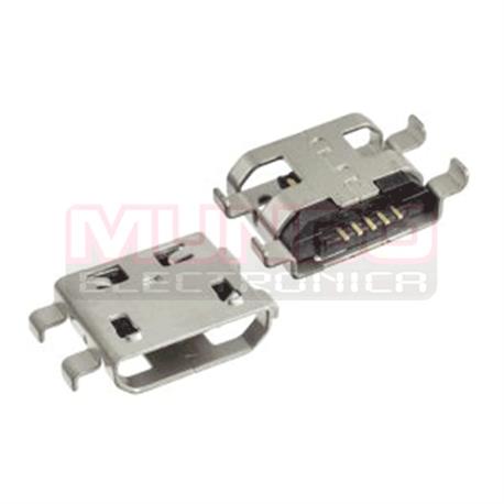 CONECTOR MICRO USB - 5 PINES - ANCLADO 4 PATILLAS A 10.7mm