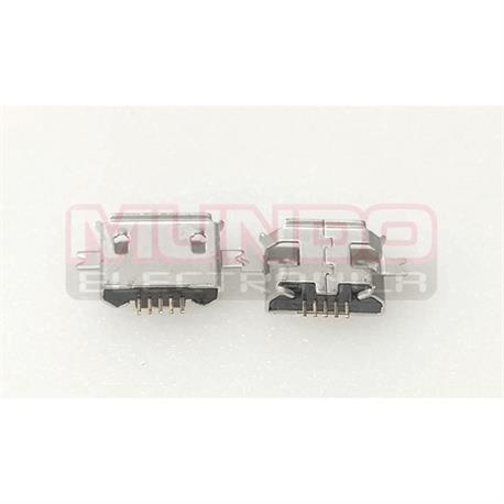 CONECTOR MICRO USB - 5 PINES LARGO - SMD 2 PATILLAS A 10.9mm