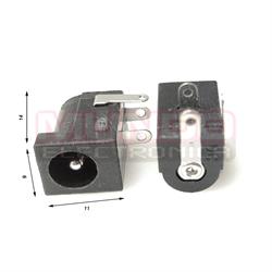 CONECTOR JACK DE ALIMENTACION - ANCLADO 3 PIN - 9x14x11mm