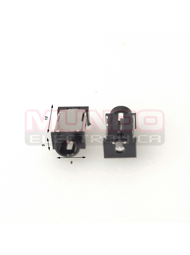 CONECTOR JACK DE ALIMENTACION - ANCLADO 3 PIN - 5x10x3mm TIPO 2