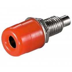 CONECTOR BANANA - HEMBRA - 4mm - PANEL - ORIFICIO MONTAJE 6,75mm - M4- ROJO - SOLDAR