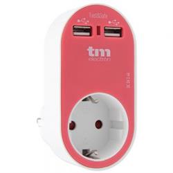 CARGADOR DOBLE USB - 5V 2400mA - SCHUCKO ROJO
