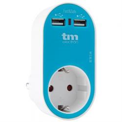 CARGADOR DOBLE USB - 5V 2400mA - SCHUCKO AZUL
