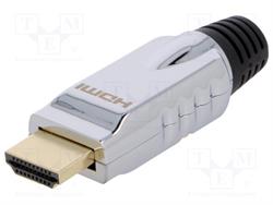 CONECTOR HDMI MACHO - RECTO - DORADO - PARA SOLDAR - METALICO