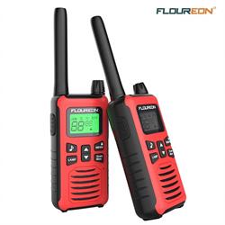 PAREJA DE WALKIE-TALKIE FLOUREON - PMR446 - 16 CANALES - HASTA 5KM - ROJO