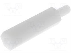 CASQUILLO DISTANCIADOR SEPARADOR - ROSCADO POLIAMIDO HEXAGONAL 20mm - M3 - HEMBRA MACHO - BOLSA 10 UNIDADES