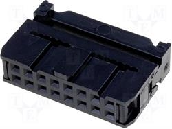 CONECTOR IDC 16 PIN HEMBRA - RASTER CONTACTOS 2,54mm - RASTER CINTA 1,27mm