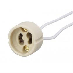 PORTALAMPARAS GU10 CERAMICO - CON CABLE 15cm