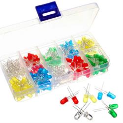 KIT 200 DIODOS LED - 10 MODELOS DE 3mm Y 5 mm - EN CAJA CLASIFICADORA