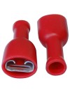 TERMINAL PLANO FASTON HEMBRA AISLADO 4,8mm - CABLE 0,5 A 1,5mm - ROJO - 100 UNIDADES