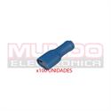 TERMINAL PLANO FASTON HEMBRA AISLADO 4,8mm - CABLE 1,5 A 2,5mm - AZUL - 100 UNIDADES