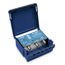 AMPLIFICADOR MASTIL BLINDADO EBGEL - 2 ENTRADAS - GANANCIA 40dBs - VHF Y UHF - FILTRO LTE