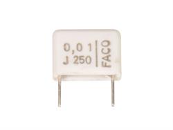 CONDENSADOR POLIESTER 1UF / 100VDC - RASTER 15mm - PATILLAS 5mm - 18x14x9mm