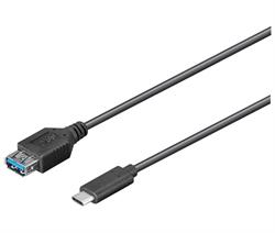 CONEXION USB-C 3.1 MACHO - USB A 3.0 HEMBRA - 0,2 METROS - NEGRO - OTG