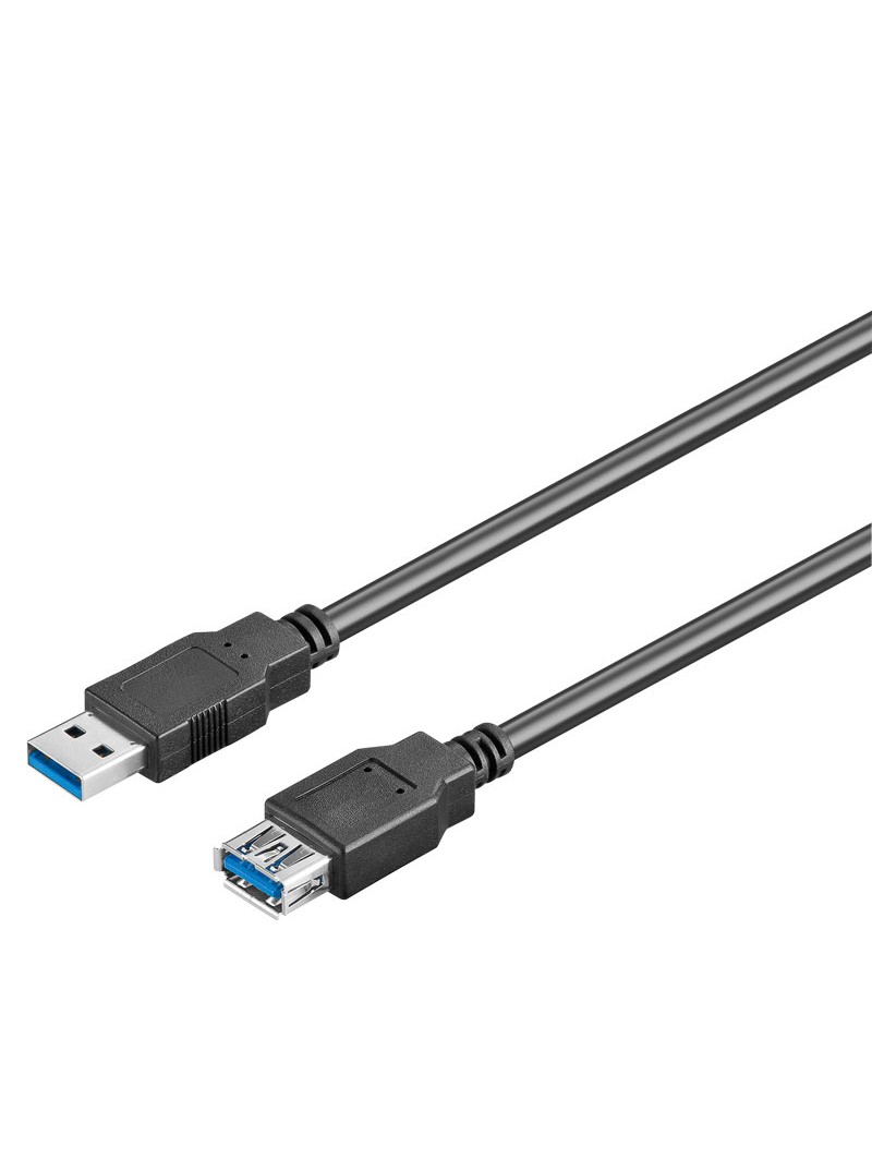CONEXION / PROLONGADOR USB 3.0 MACHO - HEMBRA - 3 METROS - NEGRO
