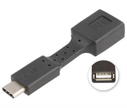 ADAPTADOR USB A HEMBRA - USB TIPO-C MACHO - OTG - NEGRO - FLEXIBLE