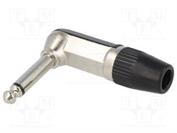 CONECTOR JACK 6,3MM MACHO - MONO - ACODADO - 90º - SOLDAR