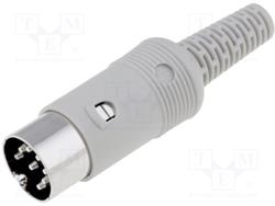 CONECTOR DIN 8 PIN MACHO 262º - AEREO - RECTO - PARA SOLDAR