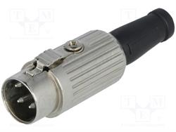 CONECTOR DIN 4 PIN MACHO 216º - AEREO - RECTO - PARA SOLDAR - CUERPO METALICO