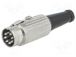 CONECTOR DIN 7 PIN MACHO 270º - AEREO - RECTO - PARA SOLDAR - CUERPO METALICO
