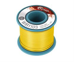 CABLE RÍGIDO 0,5MM, COBRE ESTAÑADO, AMARILLO - 25 METROS - IDEAL PARA PROTOBOARD , DIY, PUENTES, ETC..