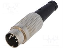 CONECTOR DIN 5 PIN MACHO 180º - AEREO - RECTO - PARA SOLDAR - CUERPO METALICO