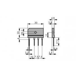 PUENTE RECTIFICADOR PLANO 1KV / 25A