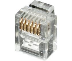 CONECTOR MODULAR TELEFONICO RJ12 6V / 6C - TRANSPARENTE - 100 UNIDADES