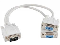 DUPLICADOR / ADAPTADOR VGA MACHO - 2 VGA HEMBRA - BLANCO