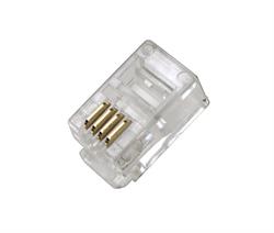 CONECTOR MODULAR TELEFONICO RJ10 4V / 4C - PARA AURICULARES Y TELEFONILLOS - 100 UNIDADES