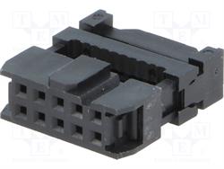 CONECTOR IDC 10 PIN HEMBRA - RASTER CONTACTOS 2,54mm - RASTER CINTA 1,27mm