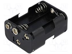PORTAPILAS 6xR6 AA - BLOQUE DE 3+3 - CON TERMINALES CLIP