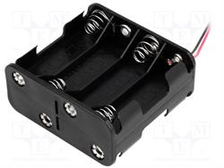 PORTAPILAS 8xR6 AA - BLOQUE DE 4+4 - CABLE 150mm