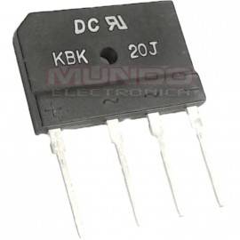 PUENTE RECTIFICADOR PLANO  600v / 20A - SOLDAR C.I  / KBK20J