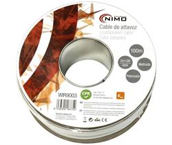 BOBINA DE CABLE ALTAVOZ 2x1mm - BLANCO - POLARIZADO - 100 METROS