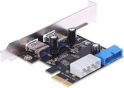 TARJETA CONTROLADORA USB 3.0 PCI-E - 2 PUERTOS + CONECTOR USB 3.0 INTERNO - ALIMENTACION IDE