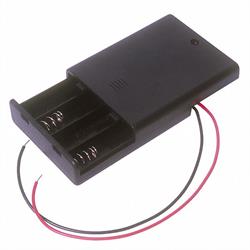 PORTAPILAS 4xR3 AAA - BLOQUE DE 4 - CABLE 150mM - CON INTERRUPTOR ON/OFF
