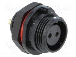 CONECTOR WEIPU 2 PIN - HEMBRA - ORIFICO MONT. 8mm  - HASTA 13A - IP68 - PARA SOLDAR