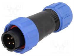 CONECTOR WEIPU 4 PIN - MACHO - AEREO - HASTA 5A - IP68 - PARA SOLDAR