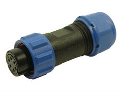 CONECTOR WEIPU 6 PIN - HEMBRA - AEREO - HASTA 5A - IP68 - PARA SOLDAR