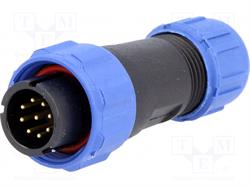 CONECTOR WEIPU 9 PIN - MACHO - AEREO - HASTA 3A - IP68 - PARA SOLDAR