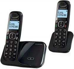 TELEFONO INALAMBRICO DUO DECT ALCATEL - TECLAS GRANDES - TRANSF LLAMADAS - NEGRO