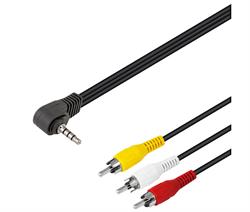 CONEXIÓN DE VIDEO AUDIO - 3 RCA MACHO A JACK MACHO 4 PIN 3,5mm  - 1,5 METROS