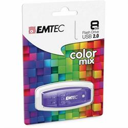 MEMORIA FLASH - PENDRIVE EMTEC COLOR MIX 8GB - USB 2.0 - MORADO