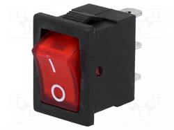 INTERRUPTOR BASCULANTE - 2 POSICION - 3A 250VAC - ON OFF - LUMINOSO - 18.8x13x14.4mm