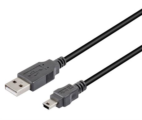 CONEXION USB-A 2.0 MACHO - USB-B MINIUSB MACHO - 0,15 METROS