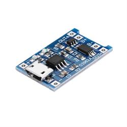 MODULO CARGADOR DE BATERÍAS DE LITIO - 5V 1A - ARDUINO - MICROUSB - 1 UNIDAD